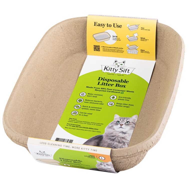 Kitty Sift EcoFriendly Disposable Sifting Litter Box Kit (1 Litter Box